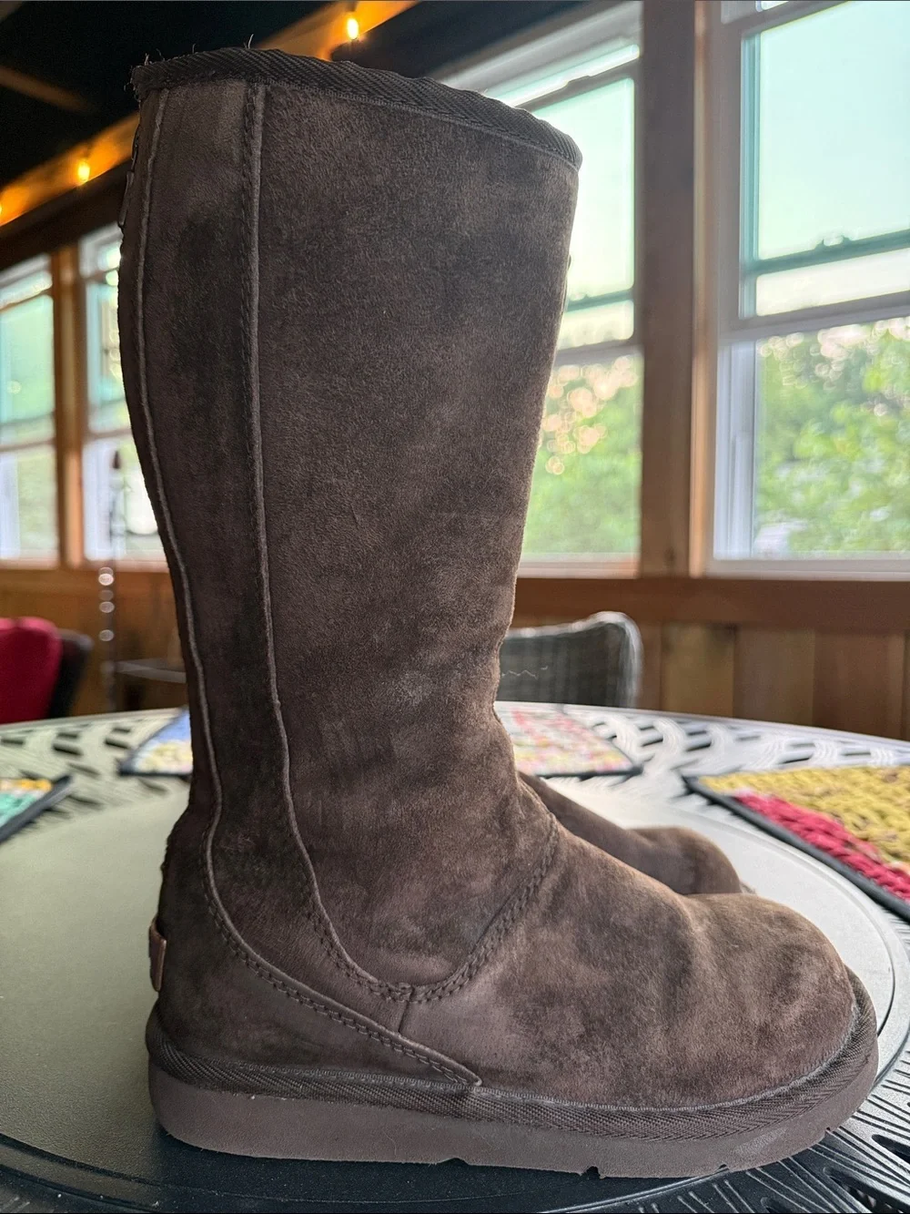 UGG Women’s Knightsbridge tall back zipper shearling Boots sheepskin lining